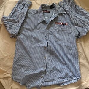 Men’s Casual Striped Button Down Shirt - Size M